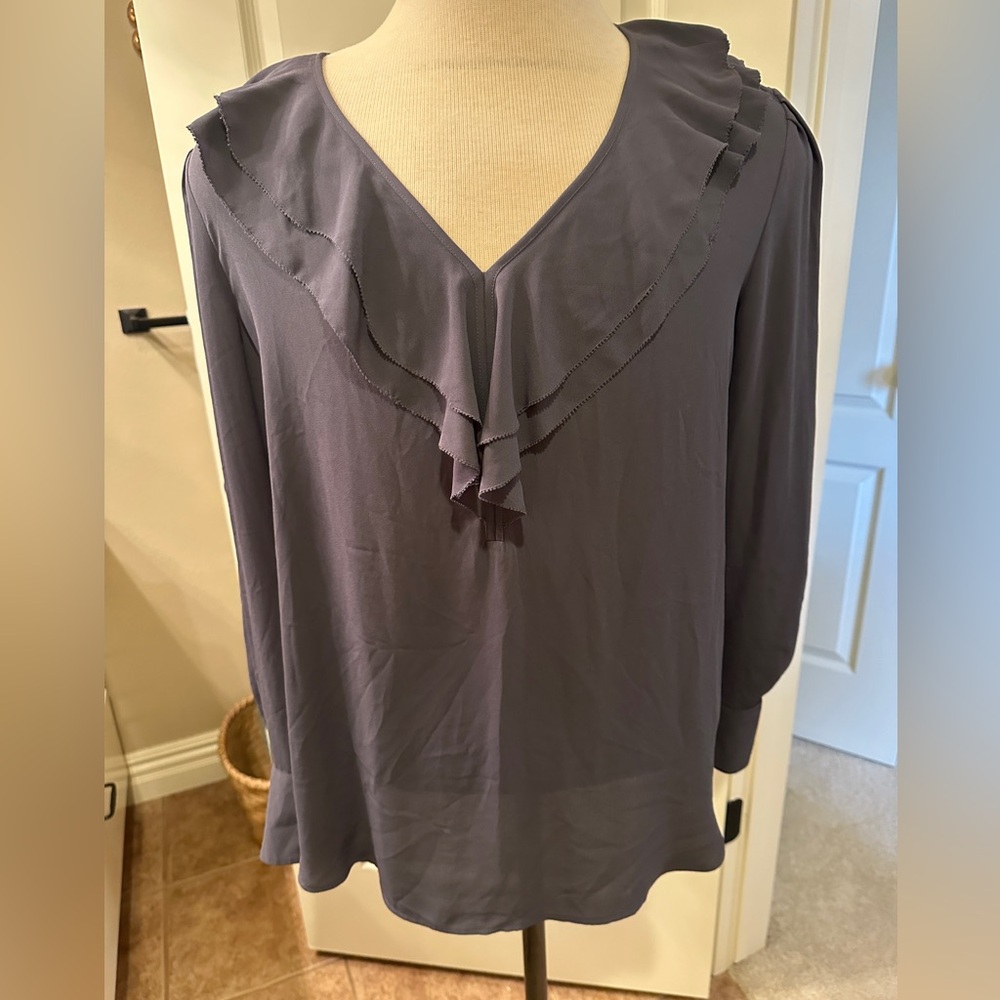 Ann Taylor XXL Blouse with Ruffles and Bell Tailored Sleeves
